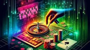 Tata letak meja Texas Poker standar Meja Texas Poker di tropicana77 dengan kartu komunitas dan chip